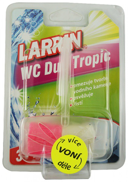 Larrin WC Plus Růžový komplet 40g | Čistící, dezinf.prostř., dezodoranty - Přípravky na WC - Závěsy na WC a pissoárové kostky